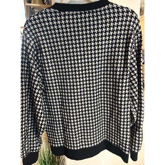 WHO WHAT WEAR black and white houndstooth sweater M 8-10 - Picture 5 of 5